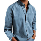 Fongt New Men's Shirt New Long-Sleeved Collar Men's