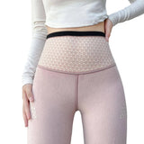 Winter Thicken Leggings Women High Waist Fleece Lined Leggins Pencil Pants Slim Warm Lamb Fluff Gym Ankle-length