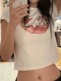 Love Bunny White Crop Top-Outfit