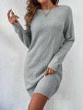Fongt Solid Color Sexy Knitted Skirt Female Geometric Pattern Thread Round Collar Sweater Skirt