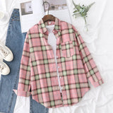 Plaid Shirts Womens Blouses And Tops Long Sleeve Loose Checked Female Clothes Outwear Winter 2022