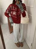 Buttoned Retro Printed Cardigan-Outfit