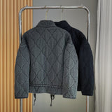 Fongt Solid Color Collar Zipper Large Pocket With Long-Sleeved Cotton Coat Water-Washed Cotton Clothes
