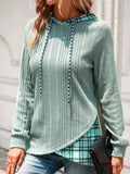 Dress 2025 Women's Knitting Splicing Color Hooded Long-Sleeved
