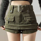 Fongt Denim Short Skirt Women Spring And Summer Retro Temperament A-Word Skirt High Waist Slim Slim Skinny Ass Skirt Skirt