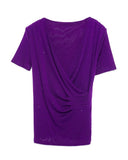 Mesh Tshirt Women Summer Short Sleeve Crossed V Neck T Shirts Lady Elegant High Stretchy Tops Tees For Female-Outfit