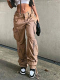 Vintage Multi Pocket Patched Cargo Jeans-Outfit