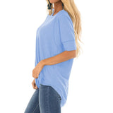 Fongt Women's Clothing 2025 Autumn And Winter Round Collar Long-Sleeved T-Shirt Solid Color Loose Top Before The Short And Rear Long Tuxedo Women's T