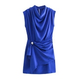 New Buckle Stitch Double Sleeveless Dress 9878077-Outfit