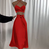 Fongt Summer New Breast-Wearing Waist Seaside Holiday Dress Suit Women's Clothing