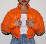 2022 Women's New Bright Noodles Bread Clothes Down Cotton Clothes Hot Style-Outfit