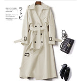 Fongt Women's Long-Term 2025 Spring And Autumn New Korean Version Of Fashion Popular British Wind Over The Knee Coat Woman