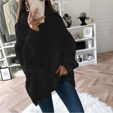 Fongt And Winter Hot Style Fashion Women's Casual Knit Sweater Loose Solid Color Turtleneck Sweater Women's