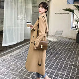 Fongt Trench Coat Female Spring And Autumn 2024 Spring New Medium And Long Korean British Style Small People Wear A Coat-Outfit