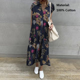 Elegant Summer Long Shirt Dress Women Lapel Neck Short Sleeve Solid Loose Work Sundress Robe Femme Maxi