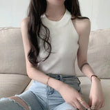 Fongt Thin Slingless Sleeveless Vest Woman Playing The Bottom Of The Hot Girl Hanging Neck Short On The Top Of The