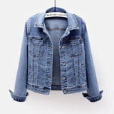 Denim Jacket Women Clothes Outside Autumn Winter Slim Casual Jackets Short Tops Students Jean Coat Oversize 5xl