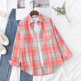 Plaid Shirts Womens Blouses And Tops Long Sleeve Loose Checked Female Clothes Outwear Winter 2022