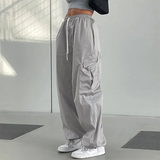 Vintage Oversized Parachute Cargo Pants-Outfit