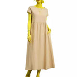 Fongt Solid Color Sleeveless Loose Cotton Into Pocket