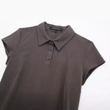 New POLO Collar With Belt Short-Sleeved Mini Dress 3152313-Outfit