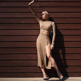 Fongt And Winter 2023 Explosion Of The Hobling Sweater 100 Folded Skirt Tied With Woolen Suit