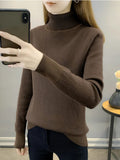 Turtleneck Sweater Women Big Size 4XL Imitation Mink Lined Pullover Thicken Warm Knit Tops Soft Slim Knitwear Jumper