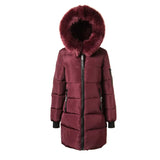 Cotton-Padded Clothes Female In The Long 2024 Winter New Large Size Women's Korean Version Cotton-Padded Clothes Big Wool Collar Thick Cotton-Padded Jacket Coat-Outfit