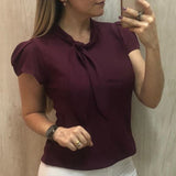 Bow Tie Short Sleeve Petal Sleeves