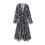 Spring Animal Print Silk Satin Dress 9878081-Outfit