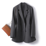 Fongt Small Suit Jacket Female Spring And Autumn Korean Version Of Loose Temperament Double Buckle Leisure Career Suit Blouse New