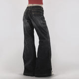 Vintage Dark Wash Wide Leg Loose Jeans-Outfit
