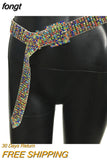 10 Rows Full Rhinestone Width 3.5 CM Waist Belts Women Diamante Crystal Chain Bride Wide Shiny Gold Silver Waist