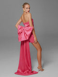 High-End Women's Black Sexy Folding Bag With A Thoracic Dress Can Be Removed With A Bow Trim