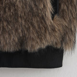 Fongt Women's Explosive Fashion Casual Crash-Colored Fur Jacket Jacket