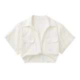 New Elastic Blended Multi-Color Short Style Shirt 7385036-Outfit