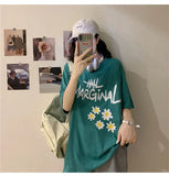 funny printed Loose basic t shirt summer pure cotton Short Sleeve cute T-shirts Women casual white tops tshirt