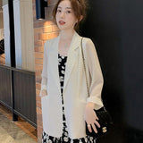 Fongt Chiffon Small Suit Coat Female Spring Summer New Korean Version Loose Design Sense Leisure Bask In Jacket Suit-Outfit