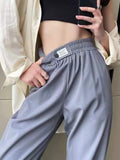 Black Jogging Cropped Harem Pants Women Oversize Summer Quick Dry Joggers Gray Sweatpants Female Casual Sports