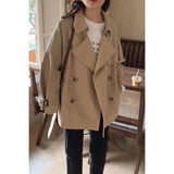 Fongt Medium Long Wind Coat Women Spring And Autumn High-Level Hepburn Popular British Style Long-Sleeved