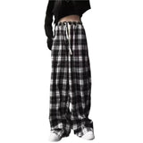 Fongt Summer Explosion Thin High-Waisted Vertical Easy Summer Black And White Trousers