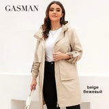 women's jacket spring 2022 long Trench coat high quality Fashion Casual Windproof Women's windbreaker Hooded Outwear