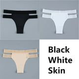 Seamless Panties Ladies Thong Plus Size Women Sexy G String Low Waist Panty Solid Ice Silk Intimates Underwear M-XL