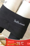 Fleece Lined Leggings Women Velvet Keep Warm Seamless Push Up Leggins Stretchy Tights Comfort Winter Women's Thermal
