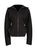 Fongt Female Autumn 2024 New Comfortable Leisure Personality Cut Slim Senior Sense Women's Jacket Short Jacket-Outfit