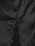 Cowl Neck Split Satin Maxi Dress-Outfit