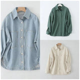Autumn 2024 New Women's Urban Casual Wash Denim Jacket W015 21137-Outfit