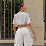 Street Overalls Autumn Low Waist Trousers Thin