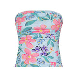 Fongt Holiday Fenghai Island Shell Print Shoulder Repair Braid Vest Hot Girl Sexy Tight Blouse