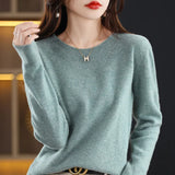 Fongt Women's Fall / Winter 2023 New Loose Knit Women's Top With A Sweater Soft Waxy Sweater-Outfit